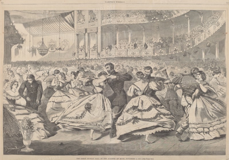 The Great Russian Ball at the Academy of Music, November 5, 1863, published 1863.