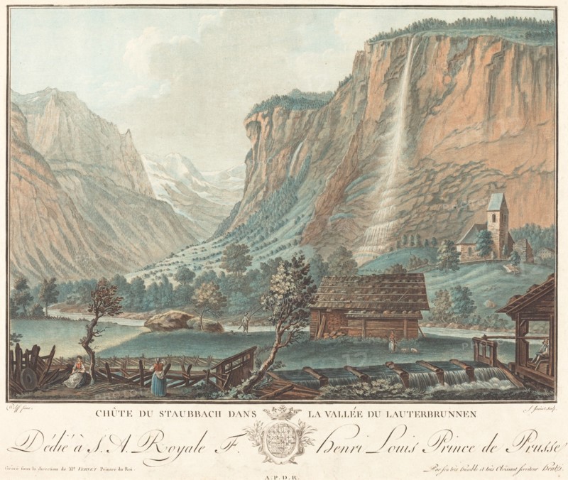 Chute de Staubbach, dans la Vallée de Lauterbrunnen (Falls at Staubbach in the Lauterbrunnen Valley), probably 1776.