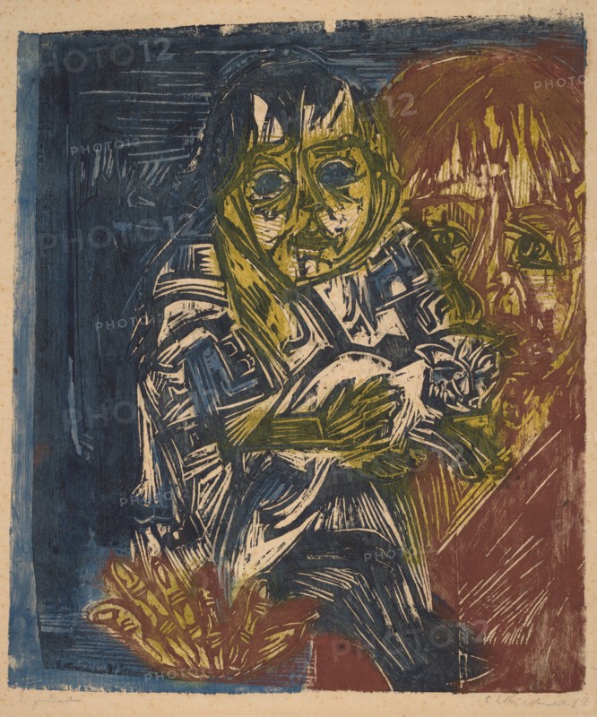 Woman with a Child and a Cat, 1919.