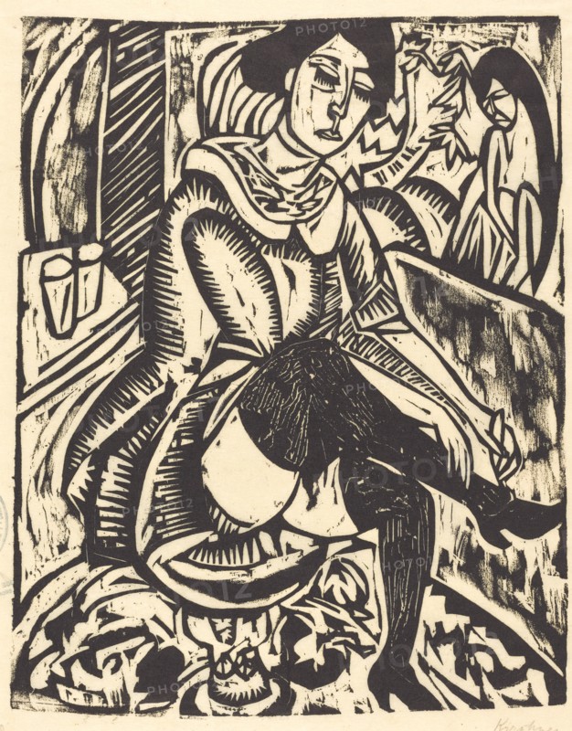 Woman Tying Her Shoe (Frau, Schuh Zuknopfend), 1912.
