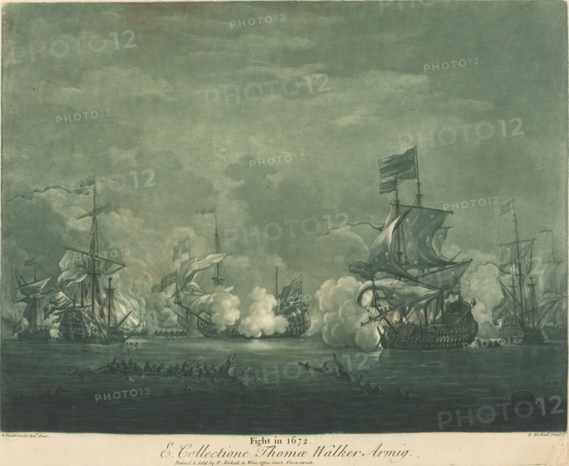 Fight in 1672: shipping scene from the collection of Thomas Walker, 1720s.