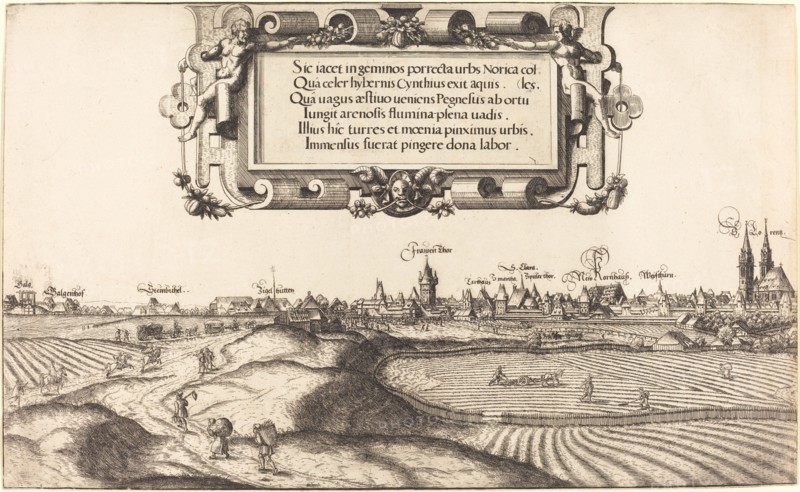 View of Nuremberg from the East [left section], 1552.