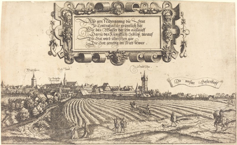 View of Nuremberg from the West [right section], 1552.