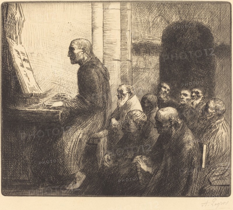 Monk Playing the Organ in Church (Moine jouant de l'orgue a l'eglise).