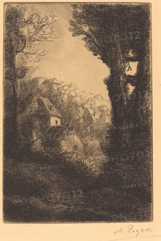 Farm on a Hillside in Sunlight (La ferme du coteau; Effet de soleil sur le coteau).