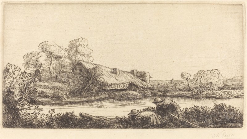 Farm along the River seen by Evening Light (La ferme sur la riviere: Effet du soir).