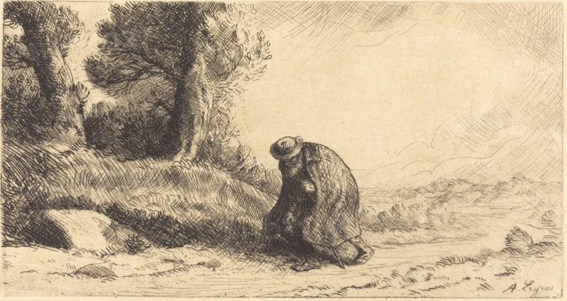 Vagabond Moving along a Lane (Un vagabond passant dans une ruelle).