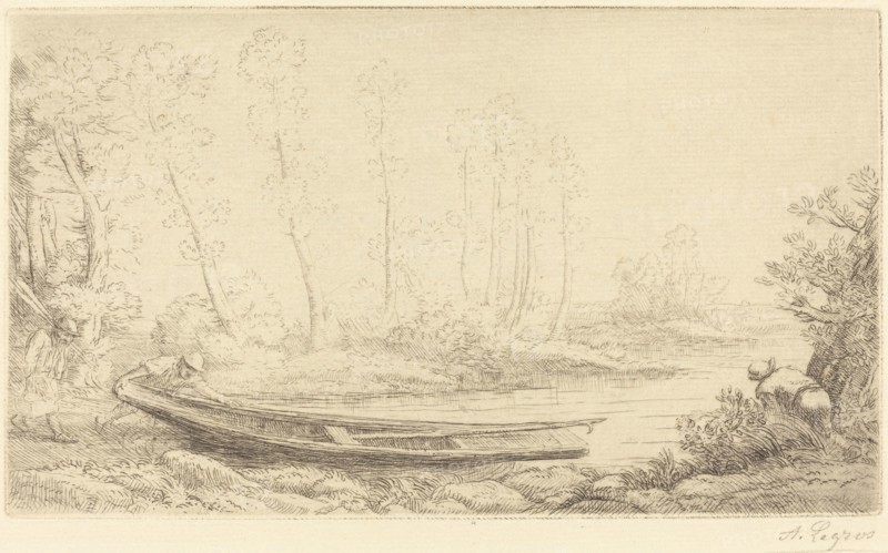 Man with a Punt, Figure to the Right (Pecheurs des truites).