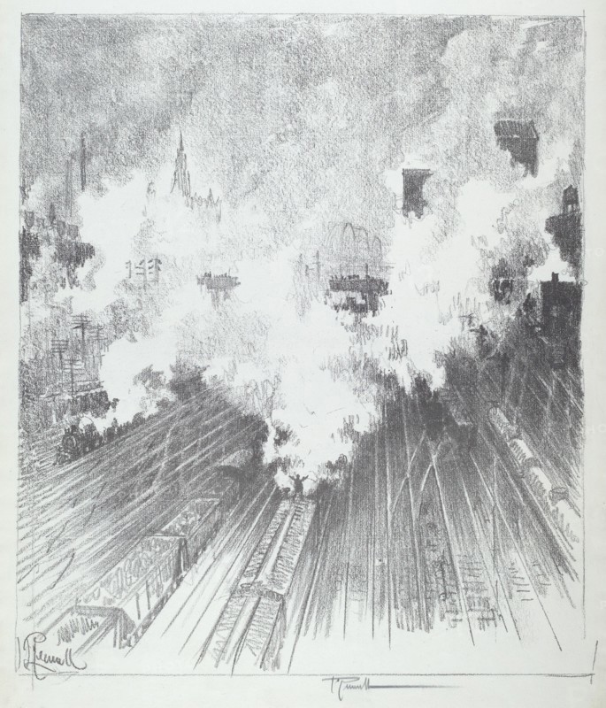 Train Yard, St. Louis, 1919.