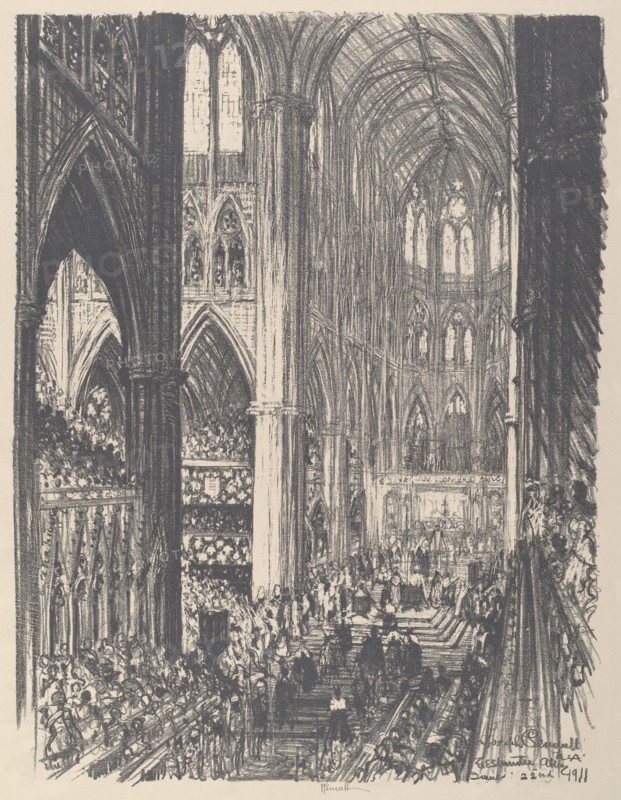 Coronation of King George V and Queen Mary in Westminster Abbey, 1911.