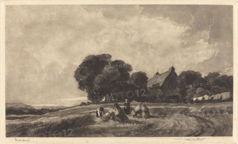 Cottage and Harvesters, 1907.