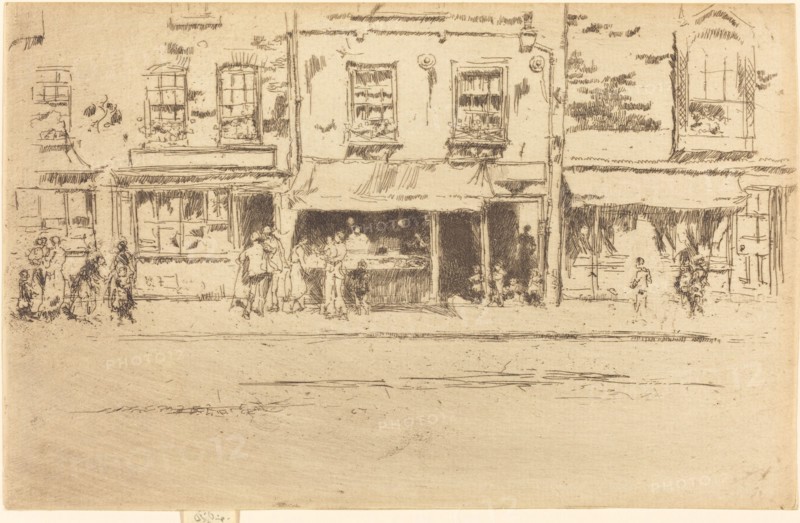 The Fish Shop, Busy Chelsea, 1887.