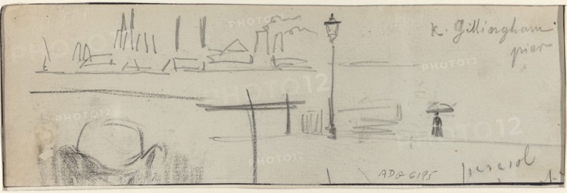 Gillingham Pier, London [verso], c. 1884.