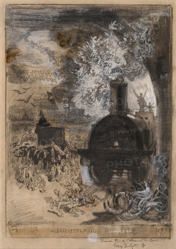 Frontispiece for L'Illustration Nouvelle: The Burial of the Burin, 1877.