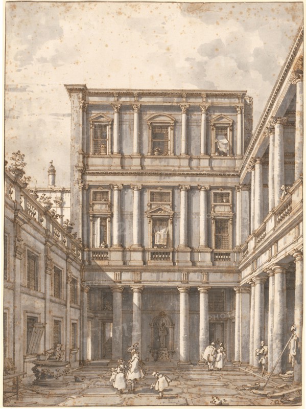 A Venetian Courtyard, in the Procuratie Nuove, c. 1760.