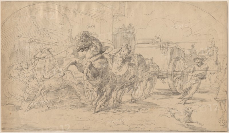The Runaway Carriage, 1830s.