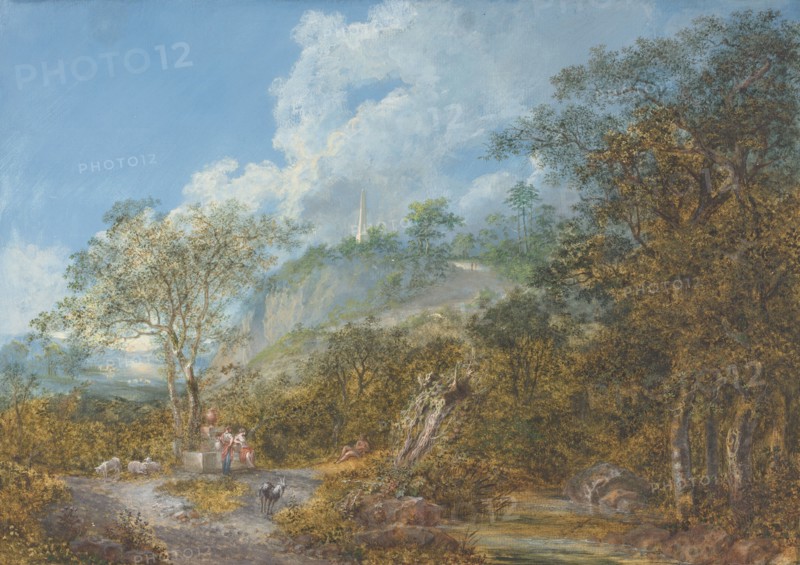 Arcadian Landscape with an Obelisk, 1785.