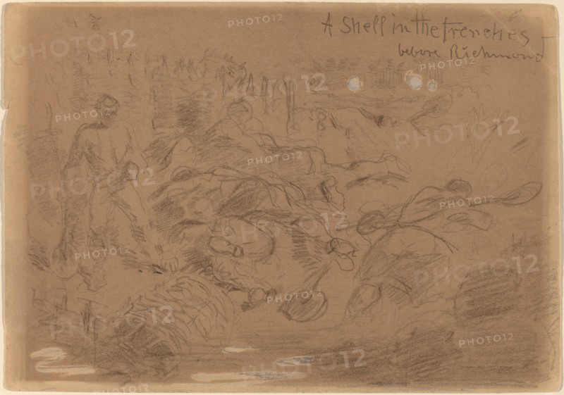 A Shell in the Trenches before Richmond [recto], 1862.