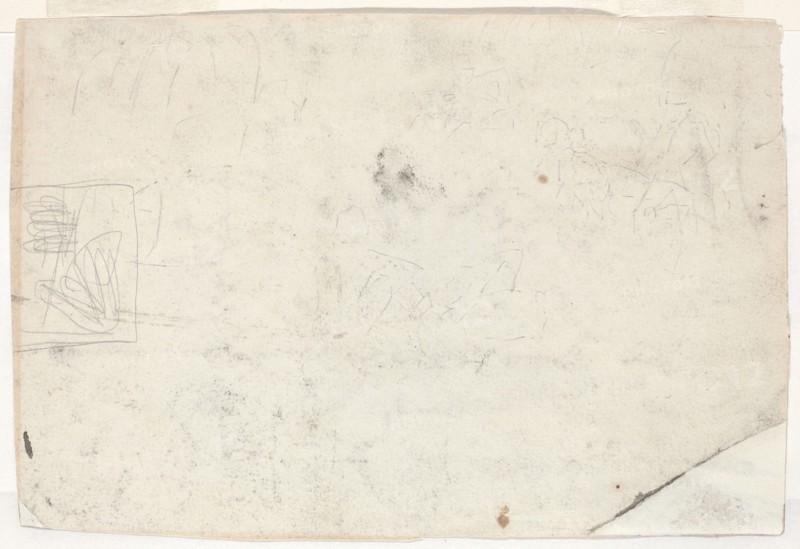 Figure on Horseback and Other Studies [verso], 1861.