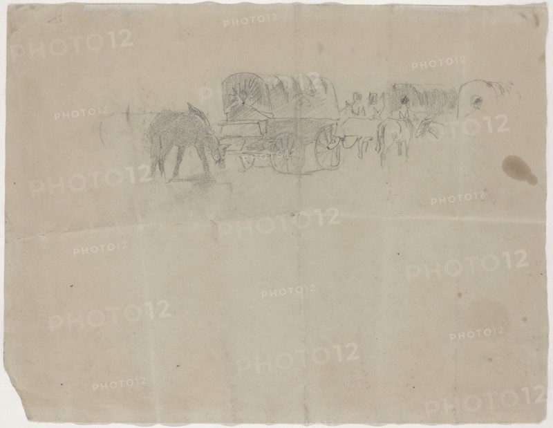 Supply Train and Mules [verso], 1864.
