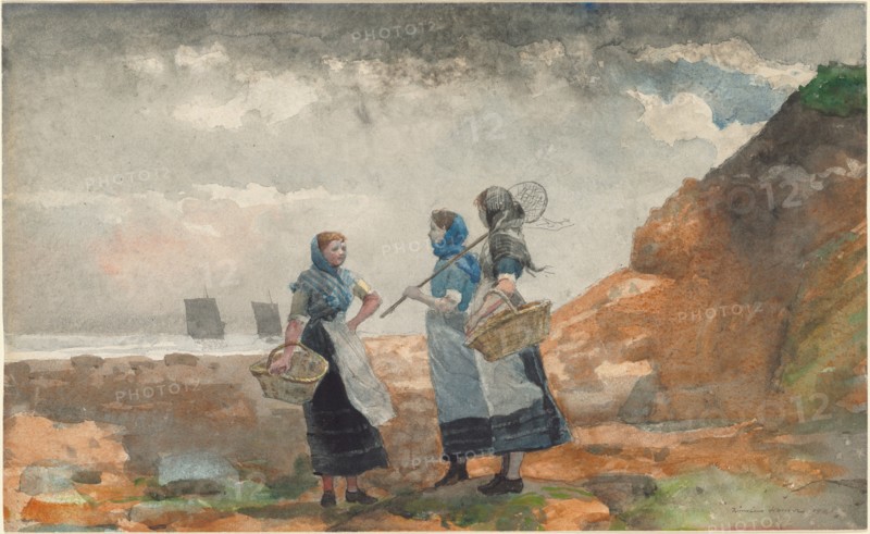 Three Fisher Girls, Tynemouth, 1881.