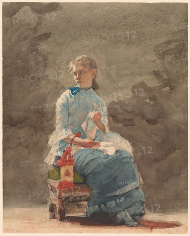 Young Woman Sewing, 1876.