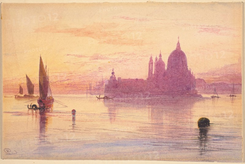 Santa Maria della Salute, Venice, at Sunset, 1865/1884.
