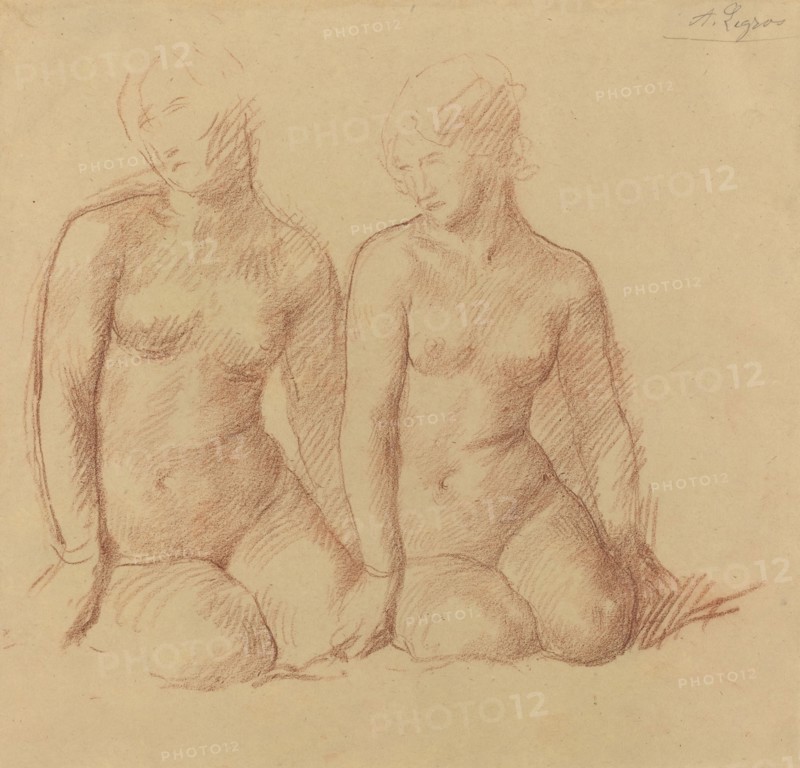 Study of Two Figures Seated Side by Side.