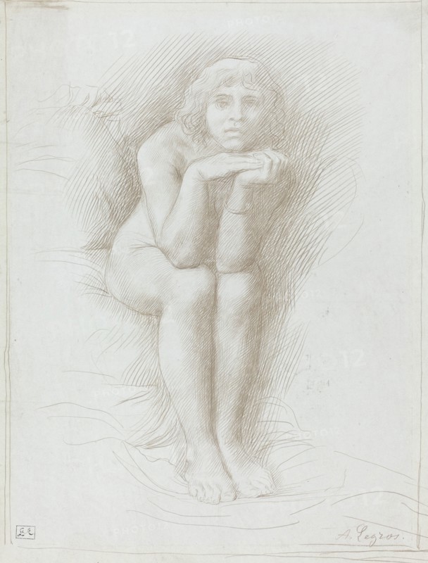 Nude Model Seated.