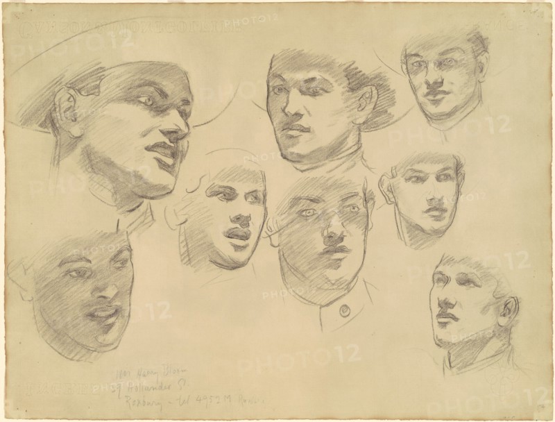 Studies for "Entering the War", 1920-1922.