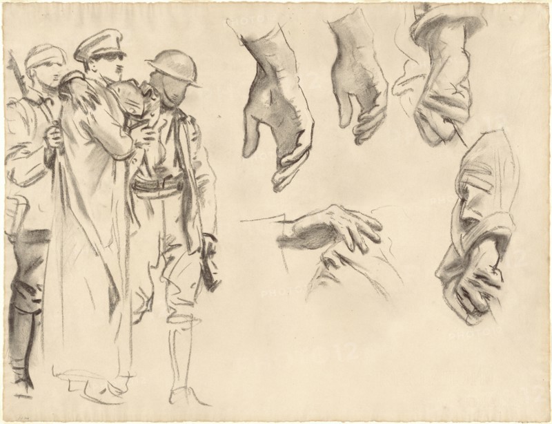 Studies for "Gassed", 1918-1919.