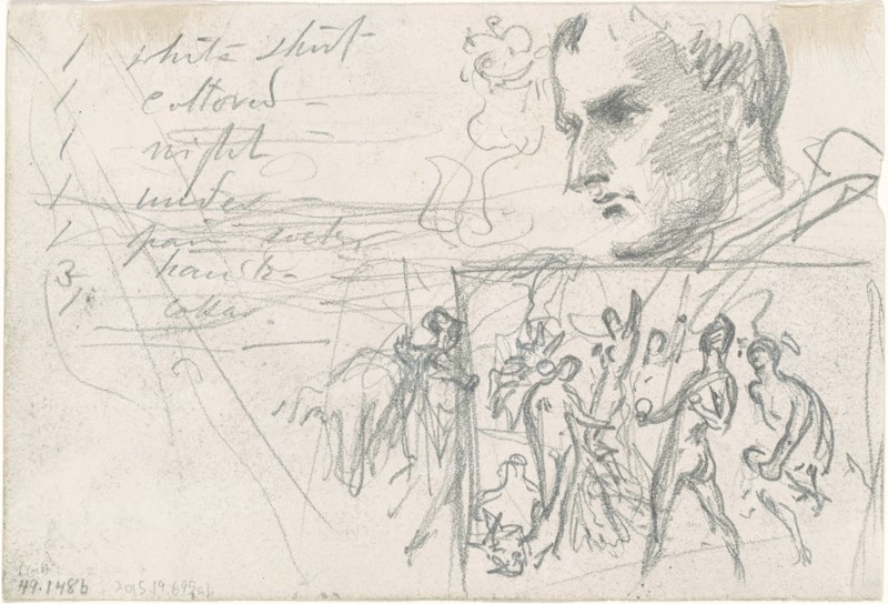 Napoleonic Head and Judgment of Paris [verso], c. 1871-1872.