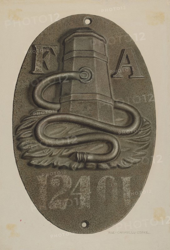 Firemark, c. 1940.