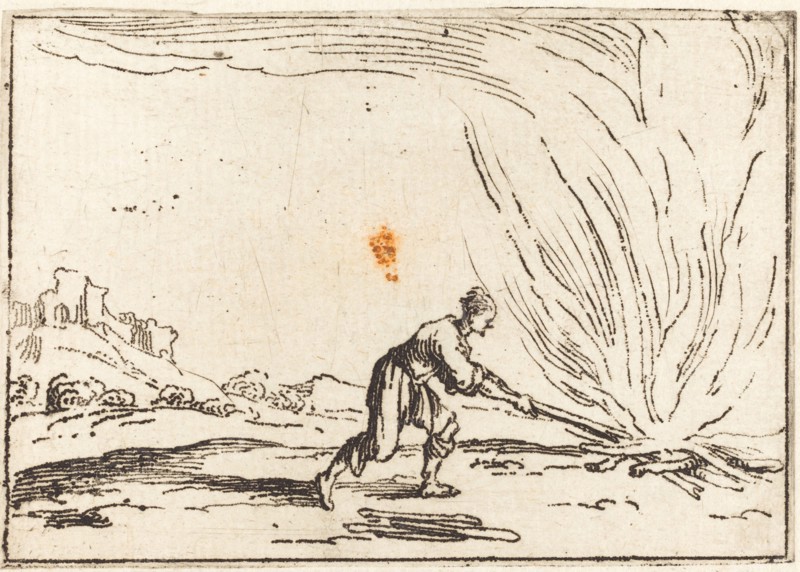 Man Attending a Fire.