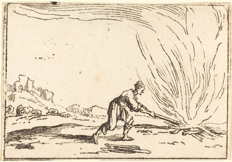 Man Attending a Fire.