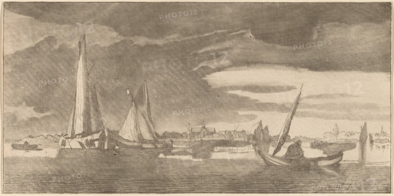 River with Town, 1775.