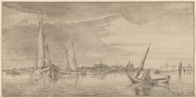 River with Town, 1775.