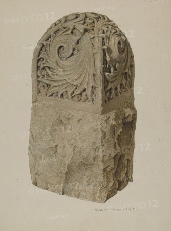 Stone Gate Post, c. 1939.