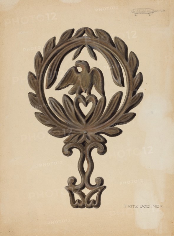 Flat Iron Holder, c. 1937.