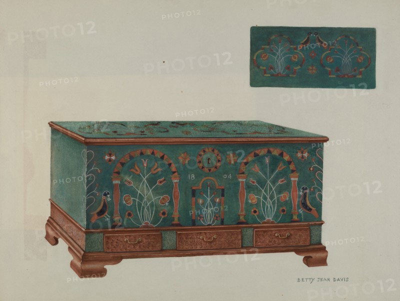 Pa. German Chest, c. 1939. Creator: Betty Jean Davis.