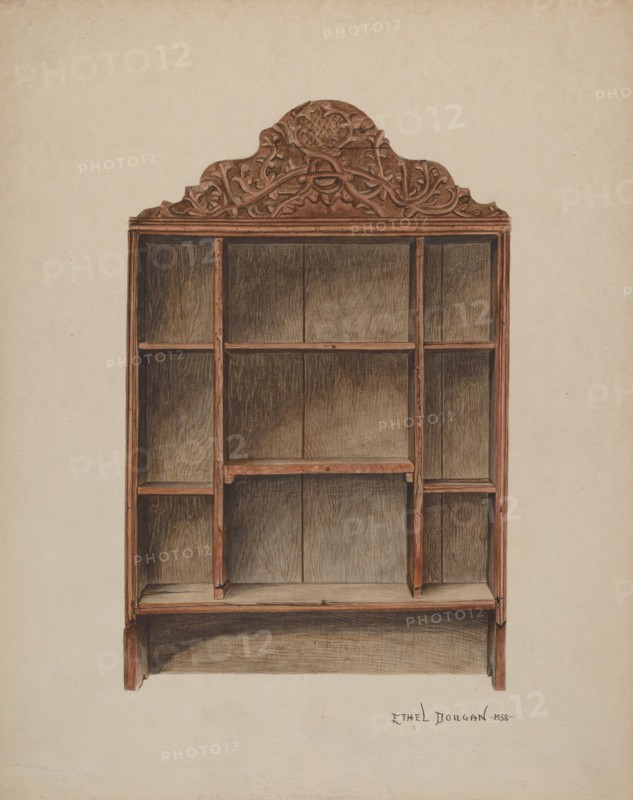 Hand Carved Cabinet, 1938.