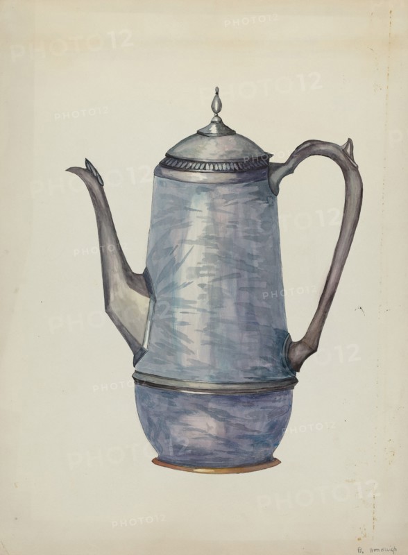 Pewter Coffee Pot, c. 1936.