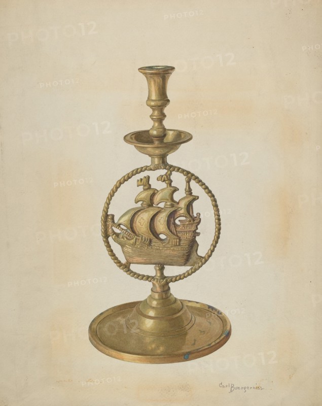 Brass Candlestick, c. 1940.