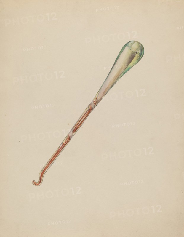 Glass Button Hook, c. 1938.