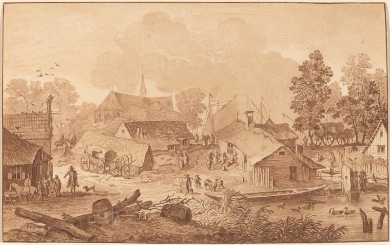 Village with Pond, c. 1782.