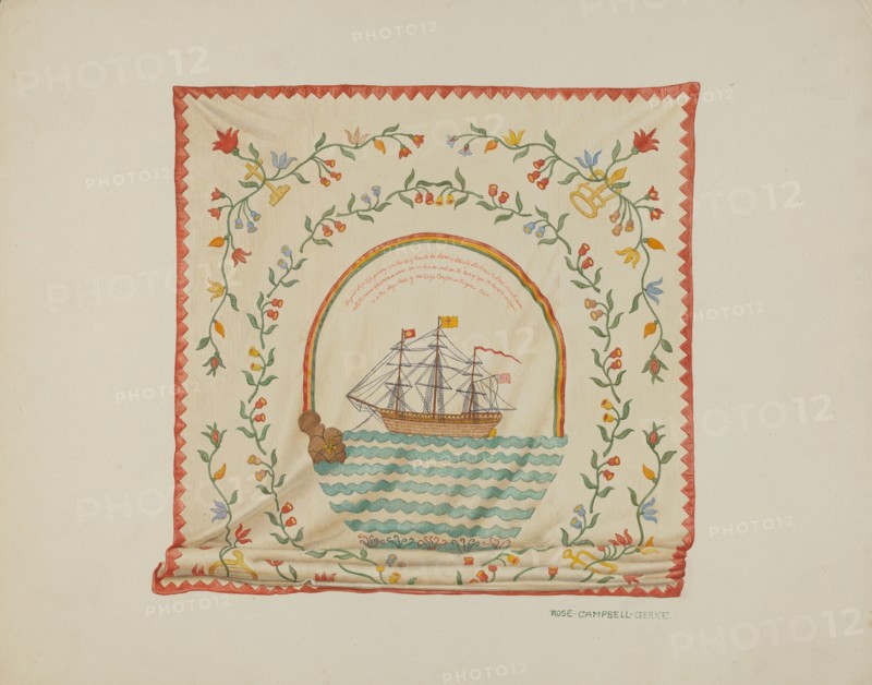 Applique Bedspread, c. 1940.