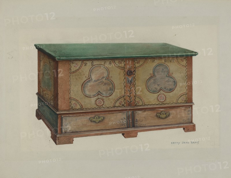Pa. German Chest, 1935/1942. Creator: Betty Jean Davis.