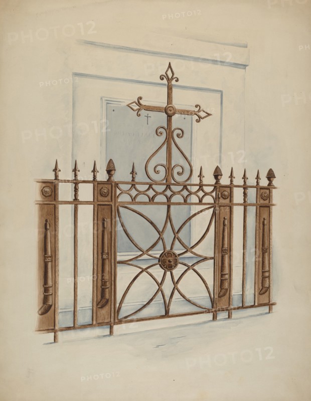 Iron Gate and Fence, c. 1936.