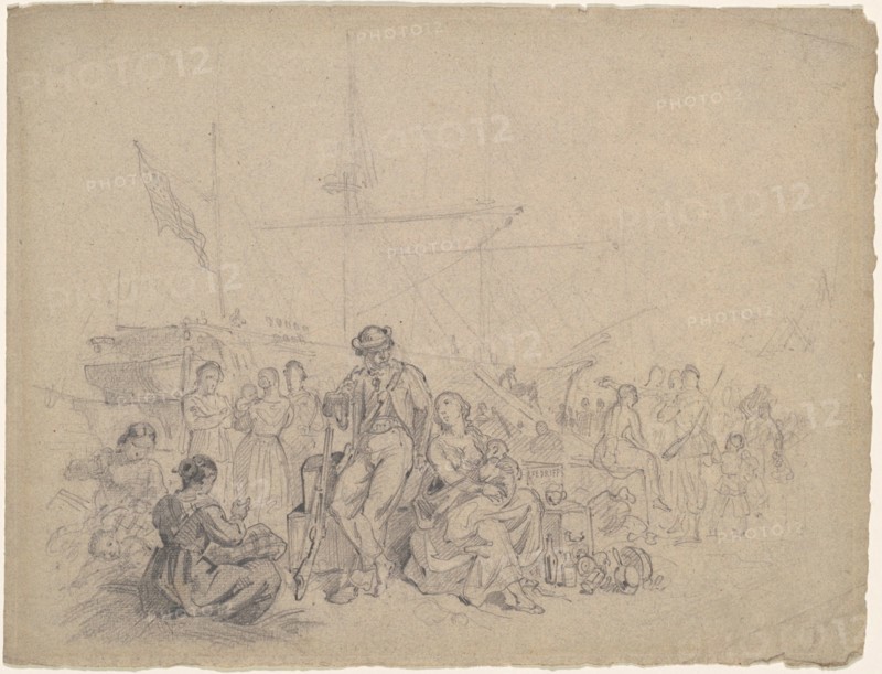 Dockside Scene, 19th century.