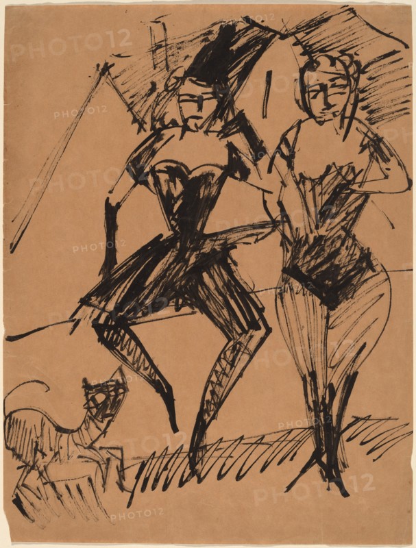 Two Dancers with a Cat, 1913.